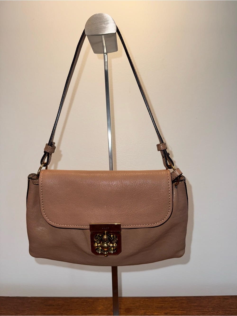Chloe Elsie 2-Way Flap Leather Shoulder/Crossbody Bag w/COA
